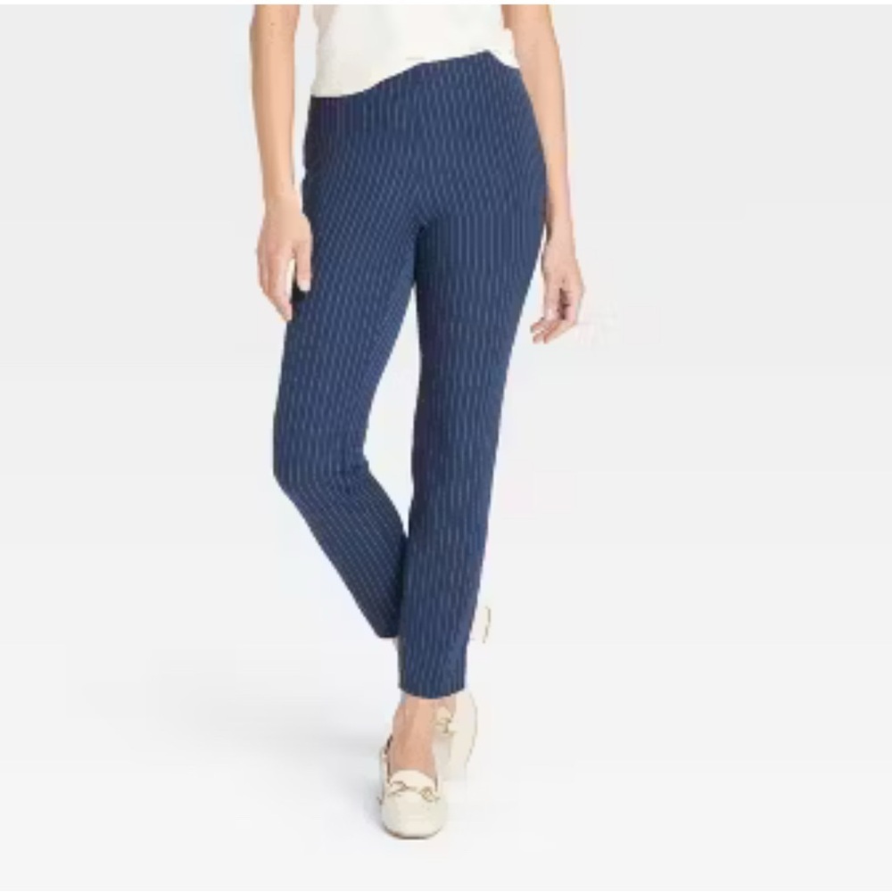 A New Day Women's Blue Striped Pants size 10
